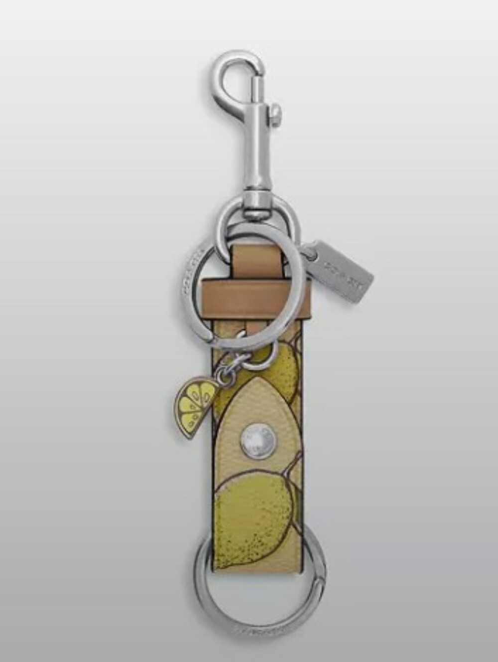 Coach-Lemon 🍋 Print Trigger Keychain-Bag Charm